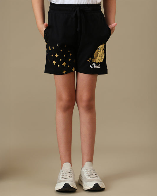Lilo & Stitch Printed Regular Fit Shorts For Girls