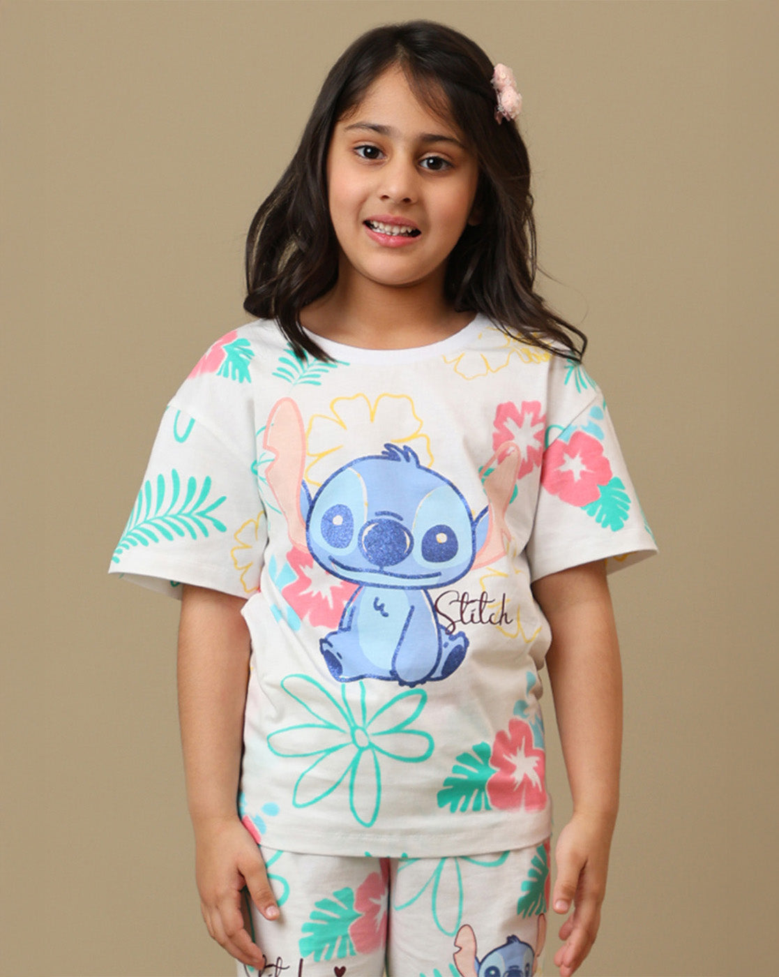 Lilo & Stitch Printed Relaxed Fit Tshirt For Girls