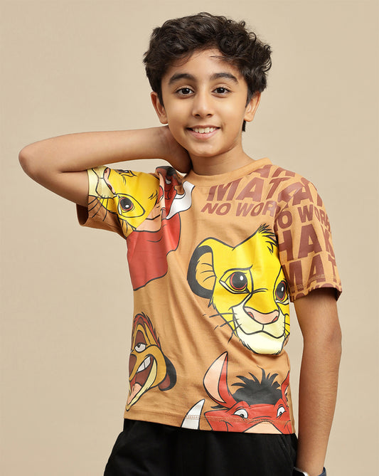 Lion King Printed Regular Fit Tshirt For Boys