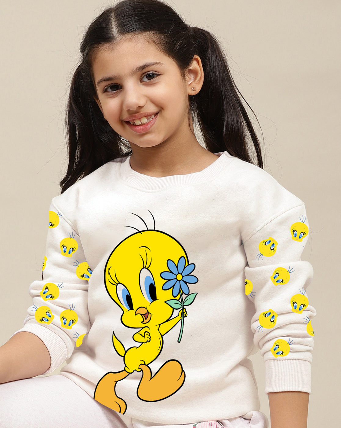 Looney Tunes Printed Oversized Sweatshirt For Girls