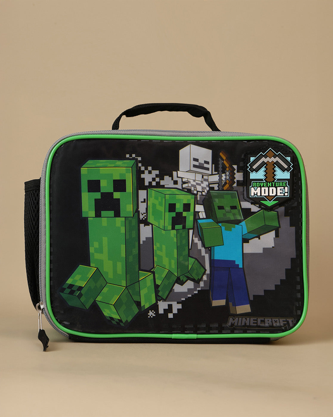 Minecraft 4.4L Lunch Bag for Boys & Girls | Mesh Water Bottle Holder | Thermal Insulated Tiffin Bag for Kids