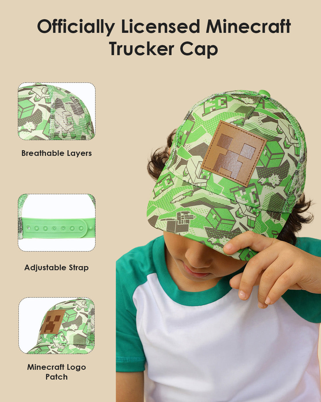 Minecraft Trucker Caps For Kids Boys