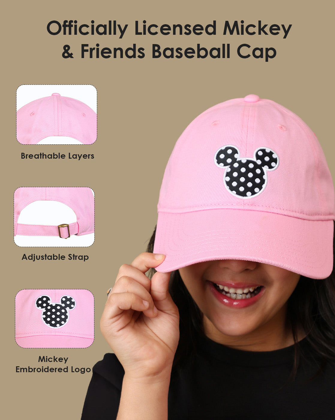 Mickey & Friends printed Caps for Girls