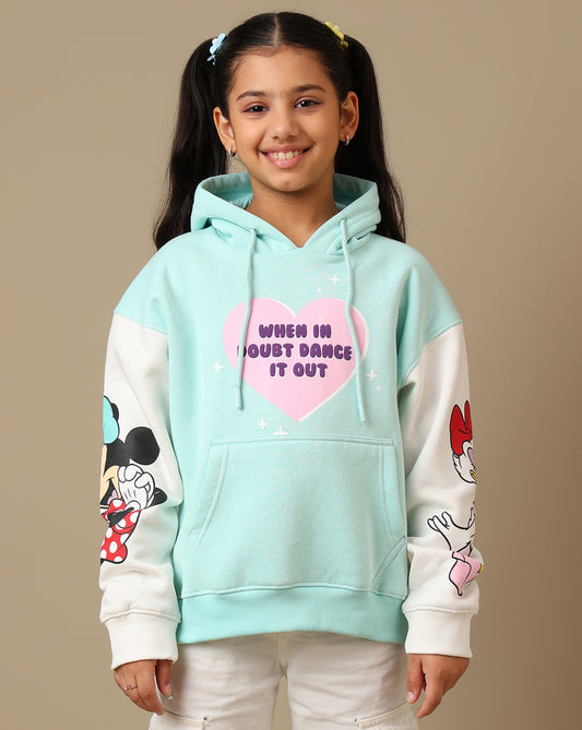 Mickey & Friends Printed Oversized Hoodie For Girls