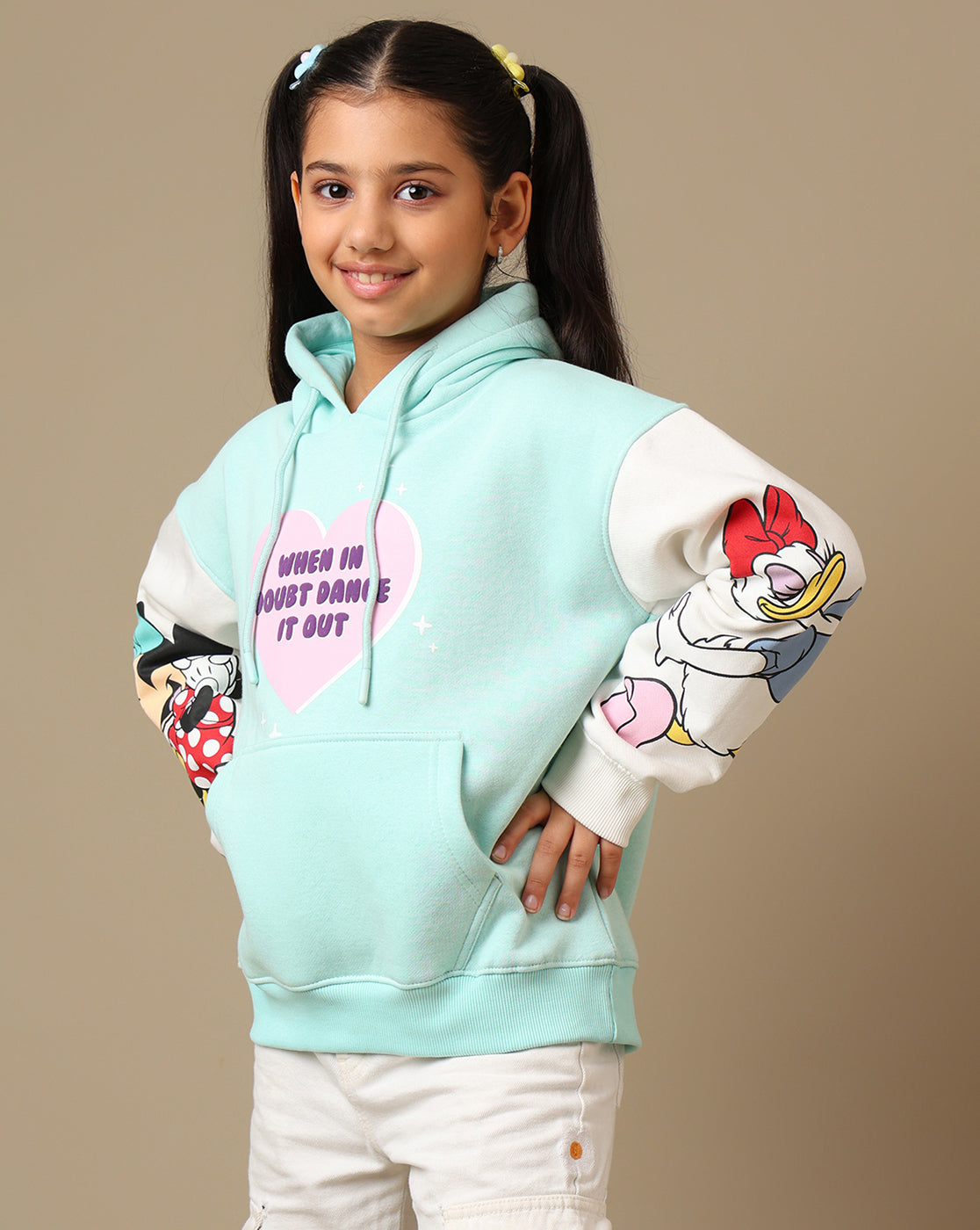 Mickey & Friends Printed Oversized Hoodie For Girls
