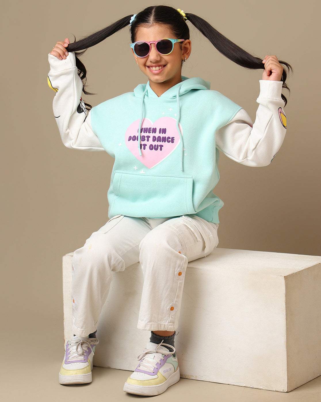 Mickey & Friends Printed Oversized Hoodie For Girls