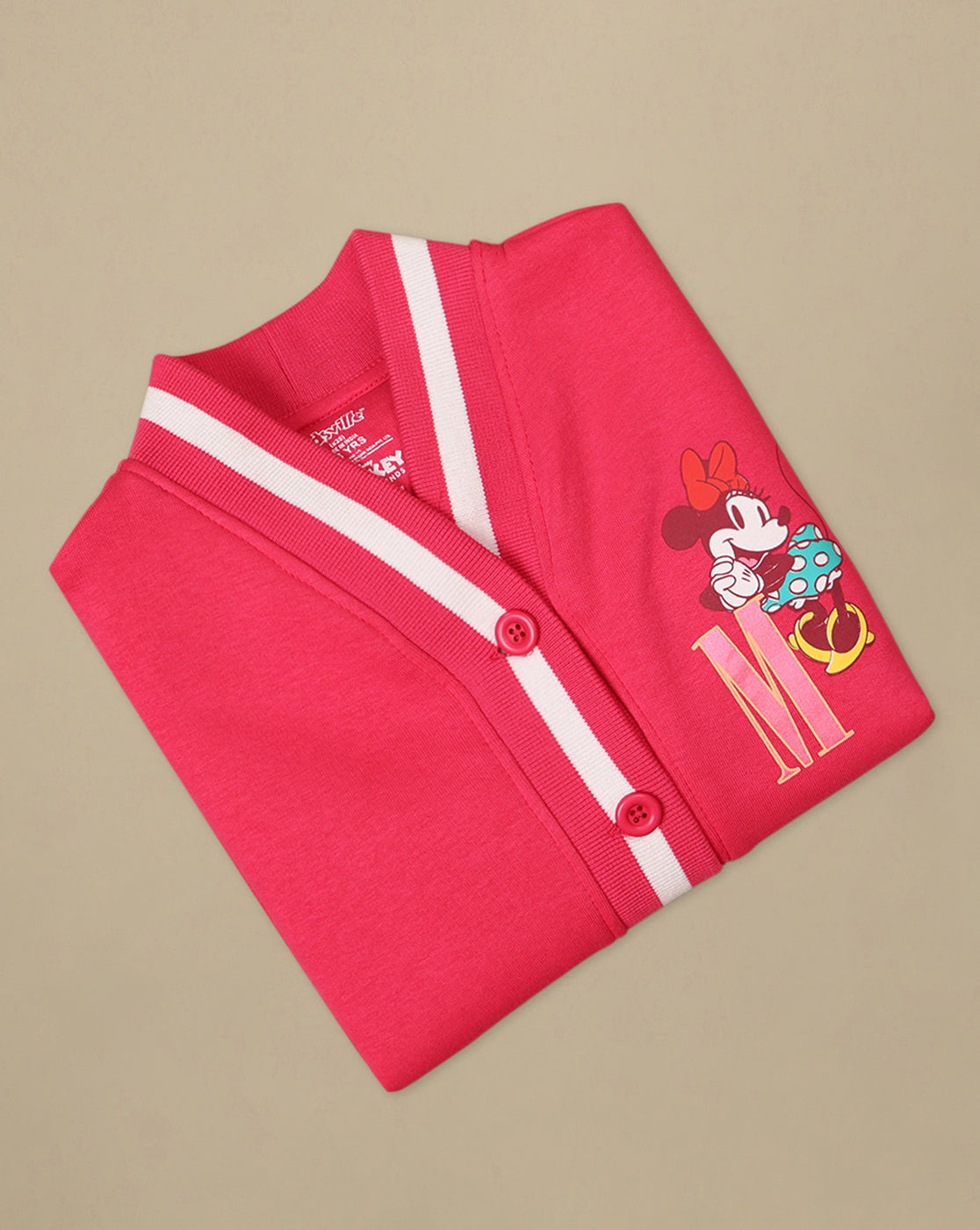 Mickey & Friends Printed Regular Fit Varsity Jacket For Girls