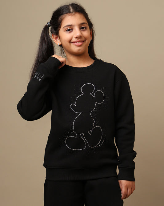 Mickey & Friends Printed Regular Fit Sweatshirt For Girls
