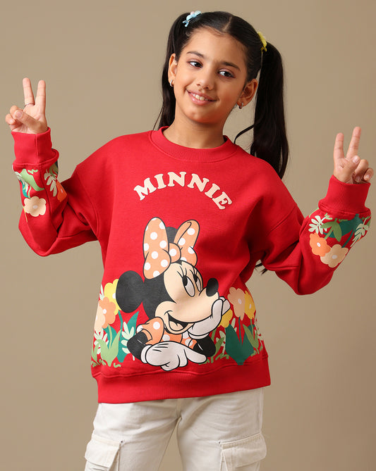 Mickey & Friends Printed Oversized Sweatshirt For Girls