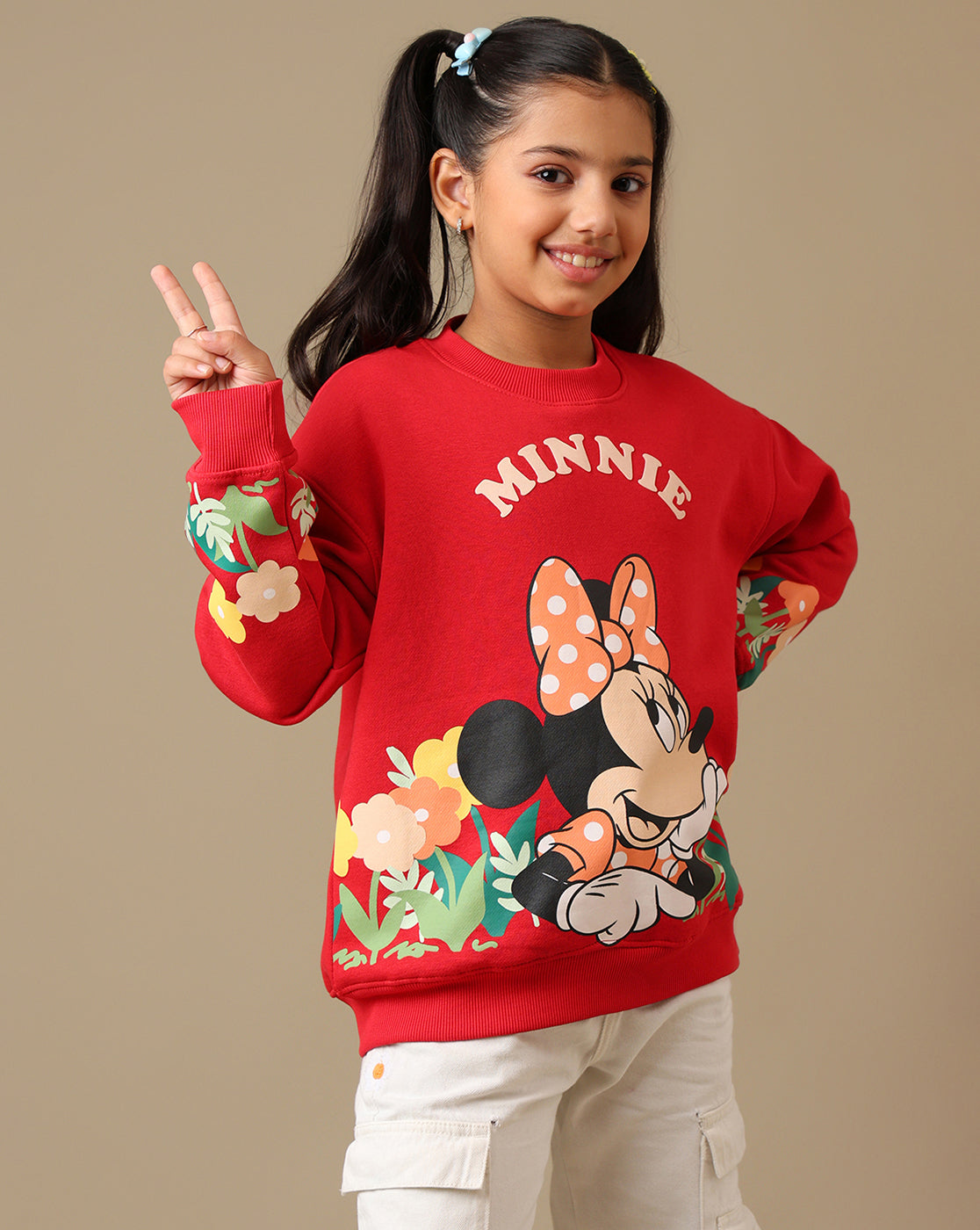 Mickey & Friends Printed Oversized Sweatshirt For Girls