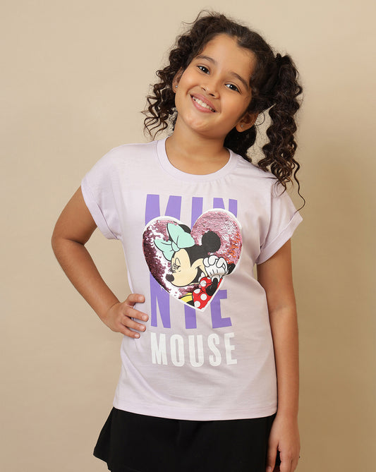 Mickey & Friends Printed Regular Fit Tshirt For Girls