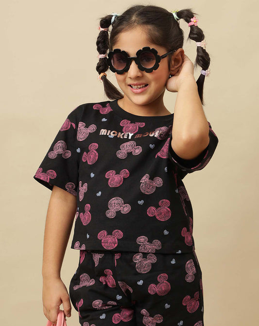 Mickey & Friends Printed Boxy Fit Tshirt For Girls