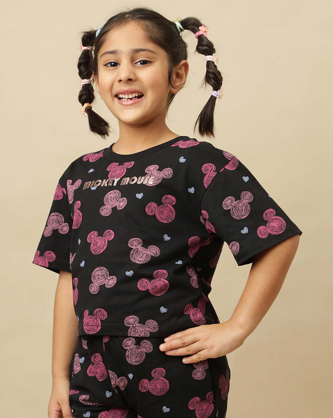 Mickey & Friends Printed Boxy Fit Tshirt For Girls
