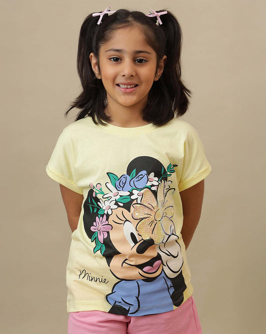 Mickey & Friends Printed Relaxed Fit Tshirt For Girls