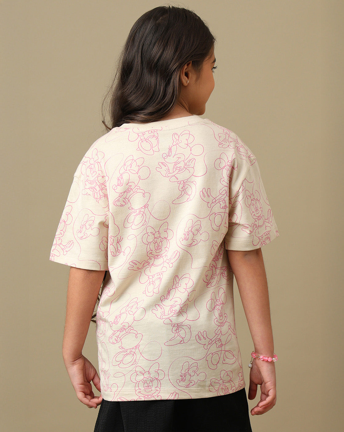 Minnie Mouse Printed Relaxed Fit Reversible SequinTshirt For Girls