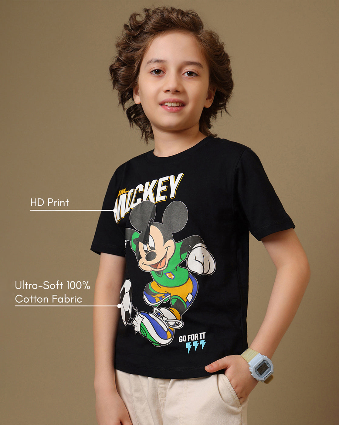 Mickey & Friends Printed Regular Fit Tshirt For Boys