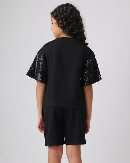 Minnie Mouse Relaxed Fit Tshirt & Shorts Co-Ords Set Girls