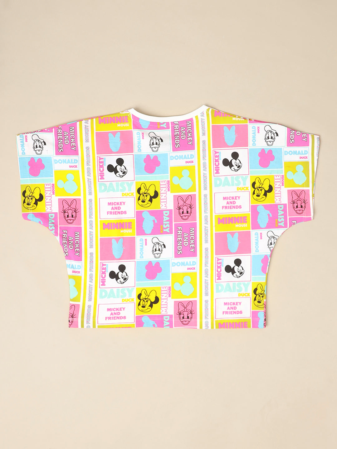 Mickey & Friends Printed T-Shirt & Shorts Co-Ords Set For Girls