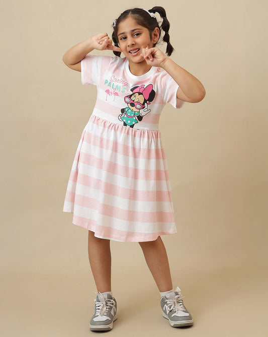 Mickey & Friends Printed Regular Fit Dress For Girls