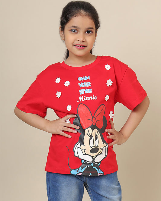 Mickey & Friends Printed Oversized Tshirt For Girls