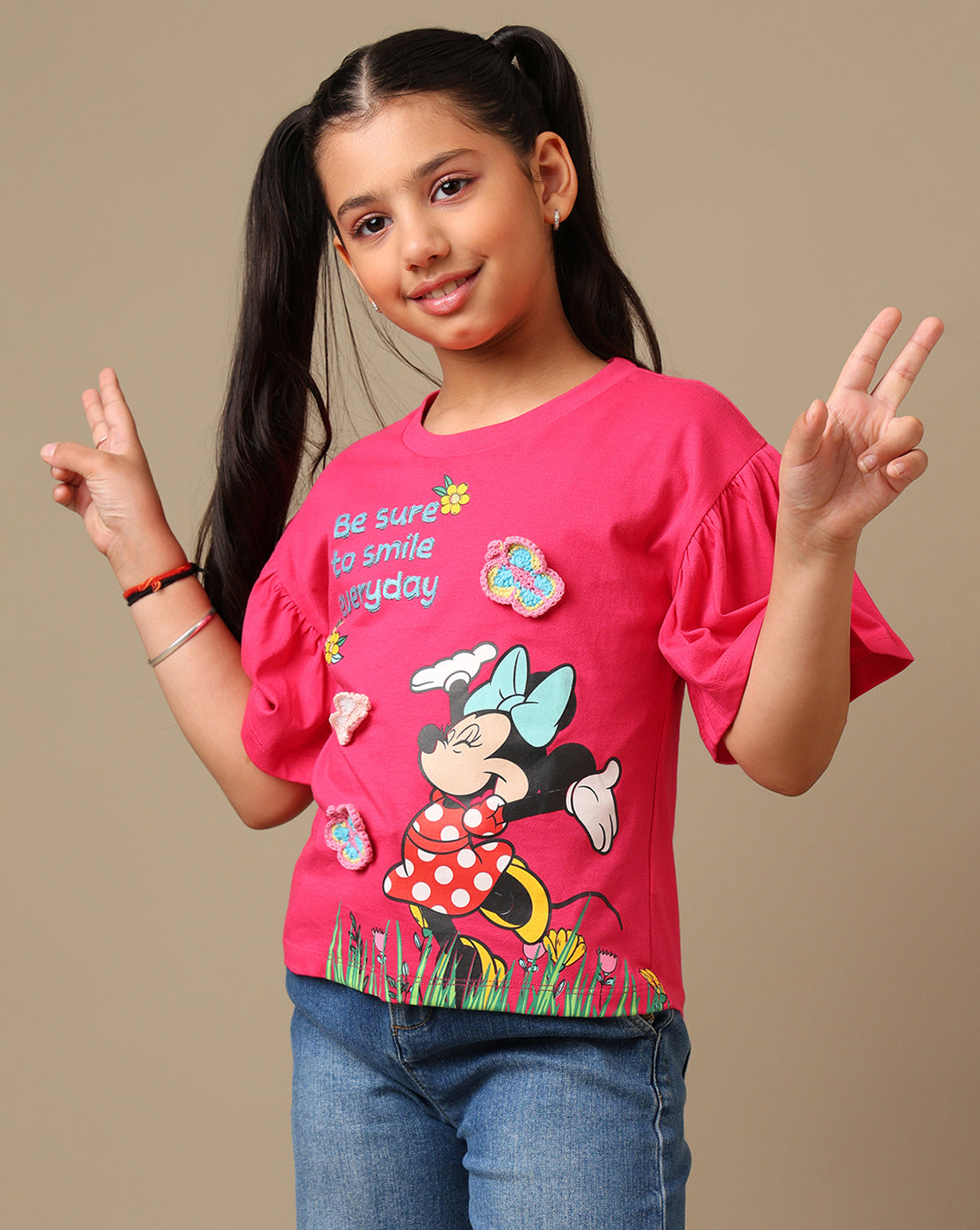 Mickey & Friends Printed Relaxed Fit Tshirt For Girls