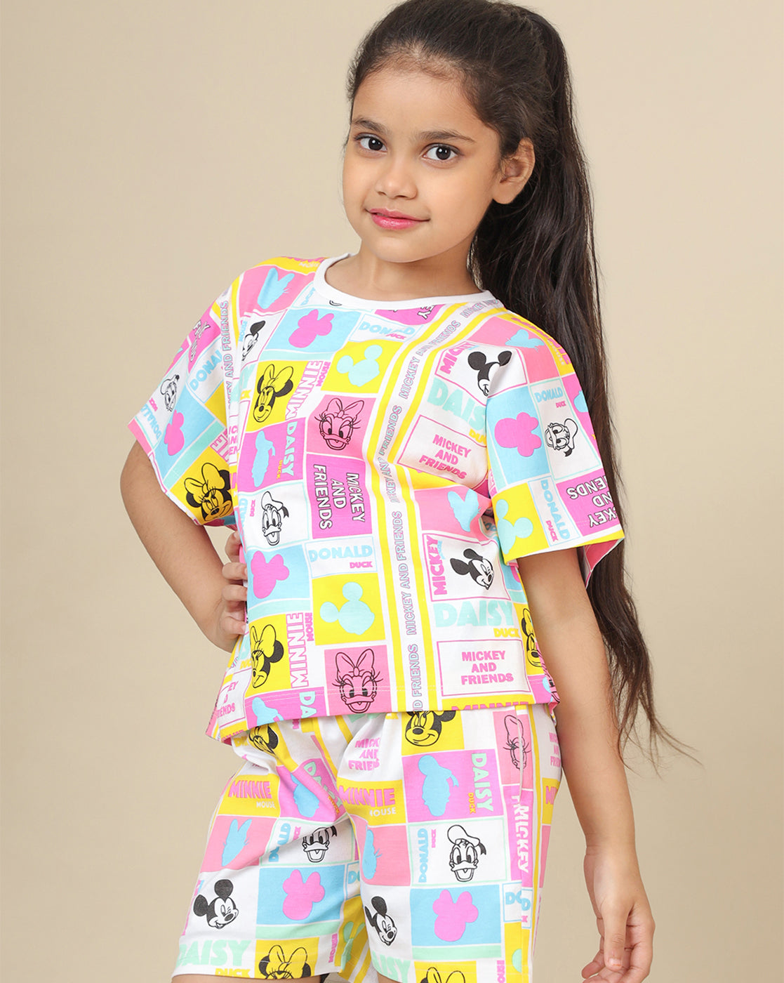 Mickey & Friends Printed Boxy Fit Tshirt For Girls