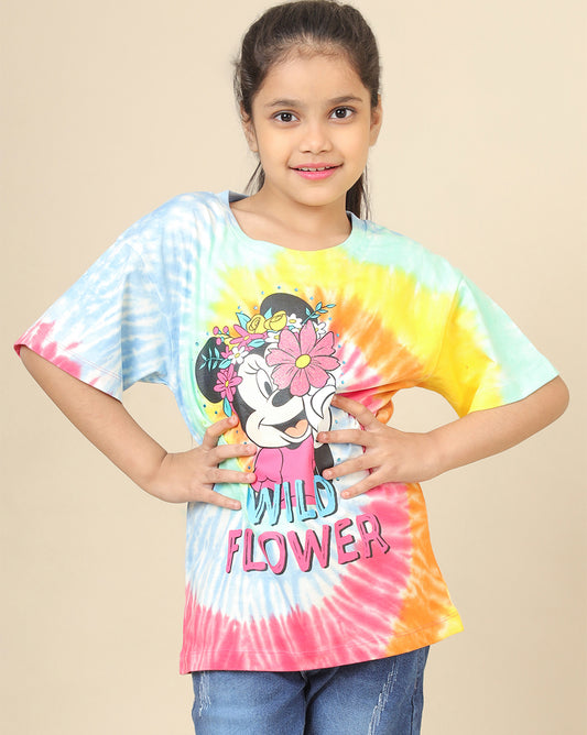 Mickey & Friends Printed Oversized Tshirt For Girls