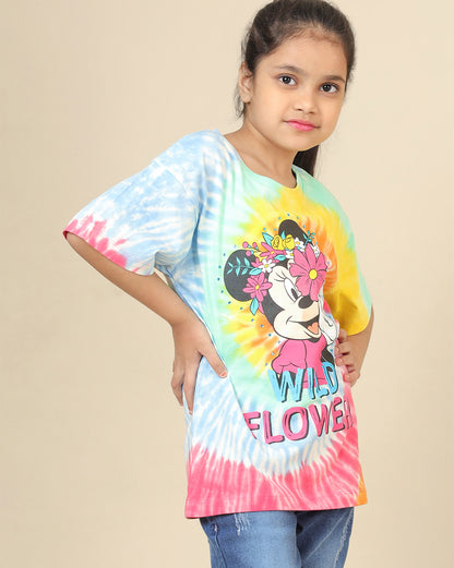Mickey & Friends Printed Oversized Tshirt For Girls