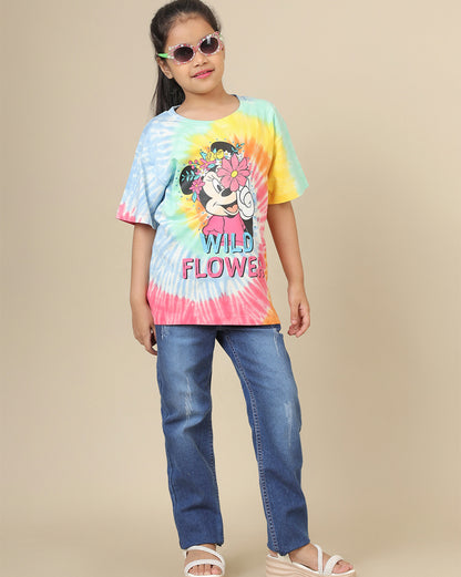Mickey & Friends Printed Oversized Tshirt For Girls