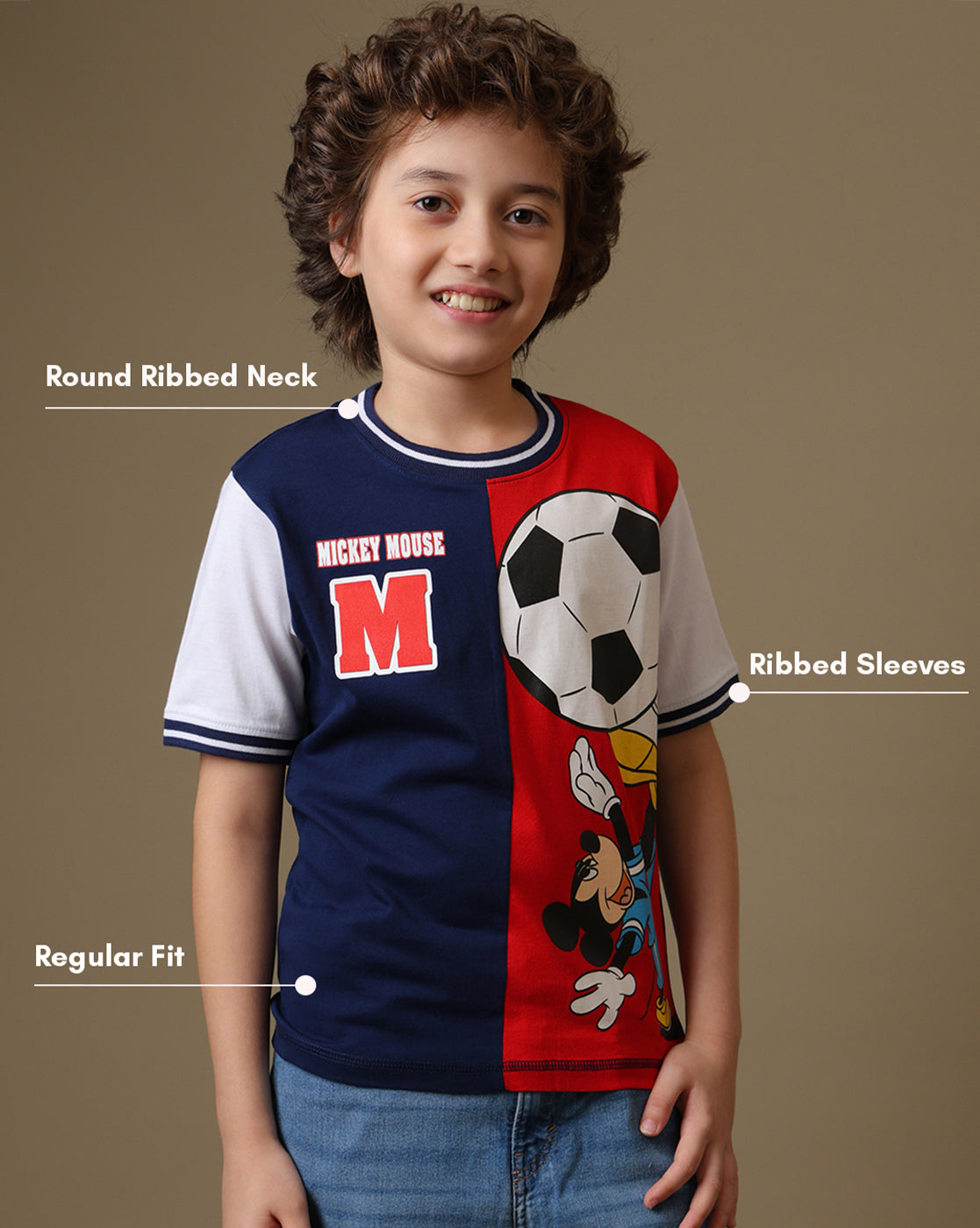 Mickey & Friends Printed Regular Fit Tshirt For Boys