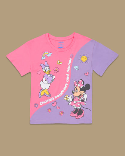 Mickey & Friends  Regular Fit Tshirt & Shorts Co-Ords Set  Girls