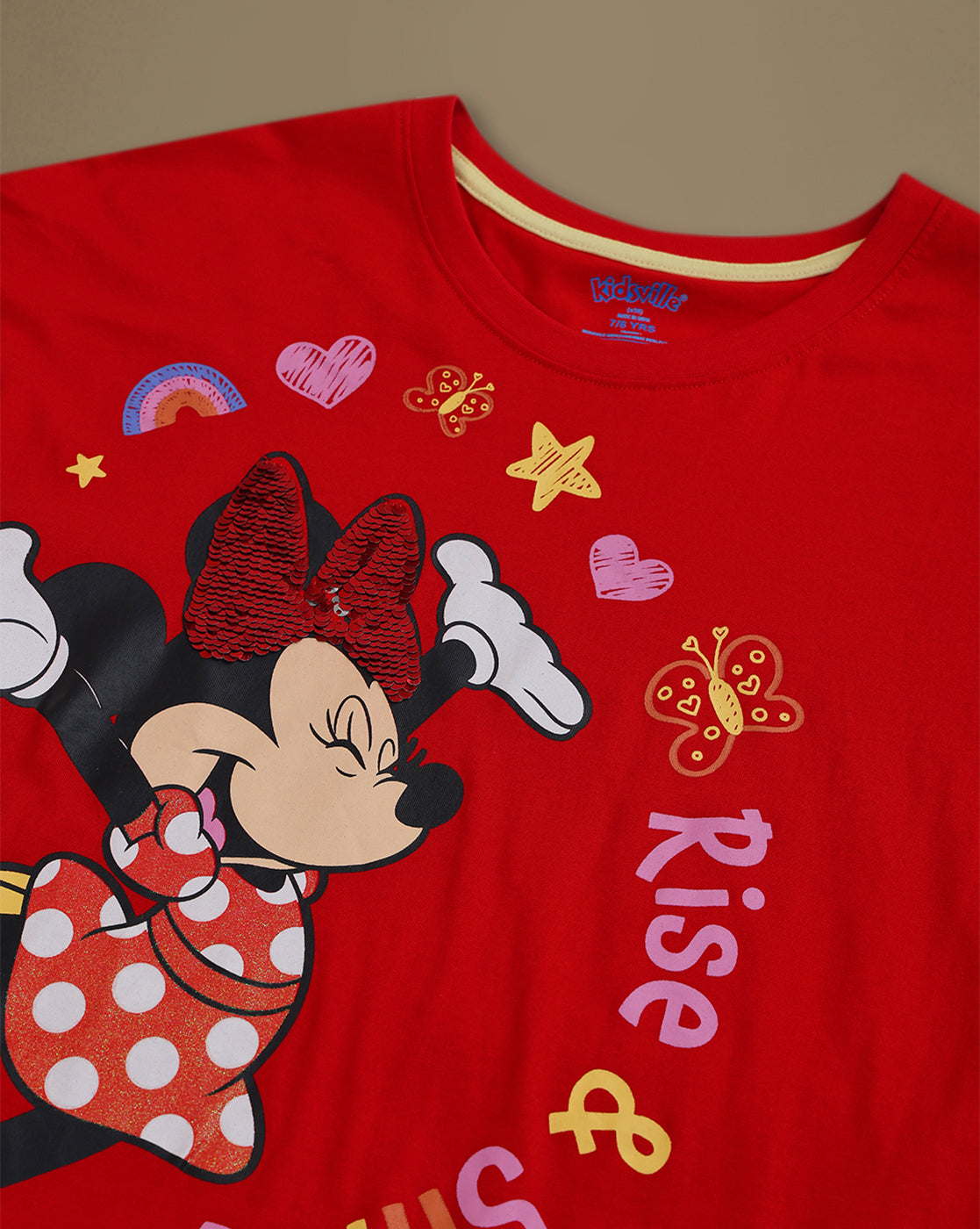 Mickey & Friends Printed Relaxed Fit T-Shirt & Joggers For Girls