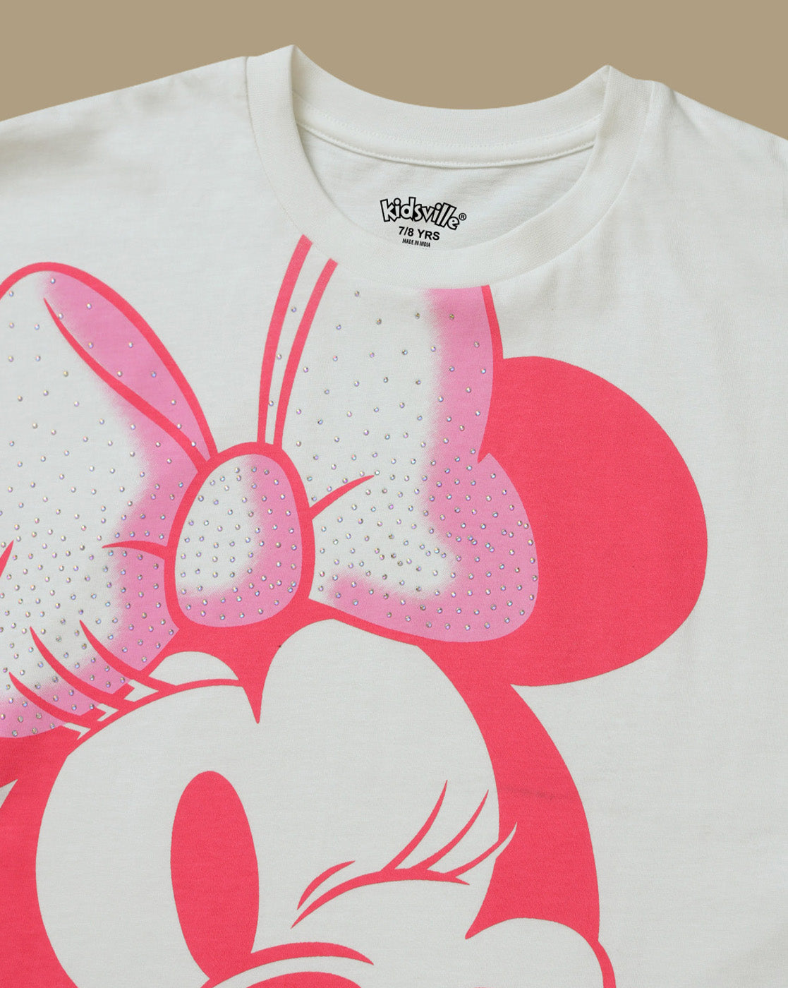 Mickey & Friends Rhinestones Boxy Fit Tshirt For Girls