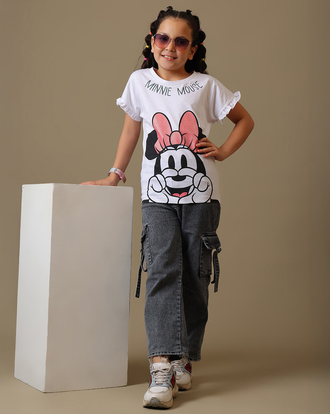 Minnie Mouse Printed Relaxed Fit Tshirt For Girls