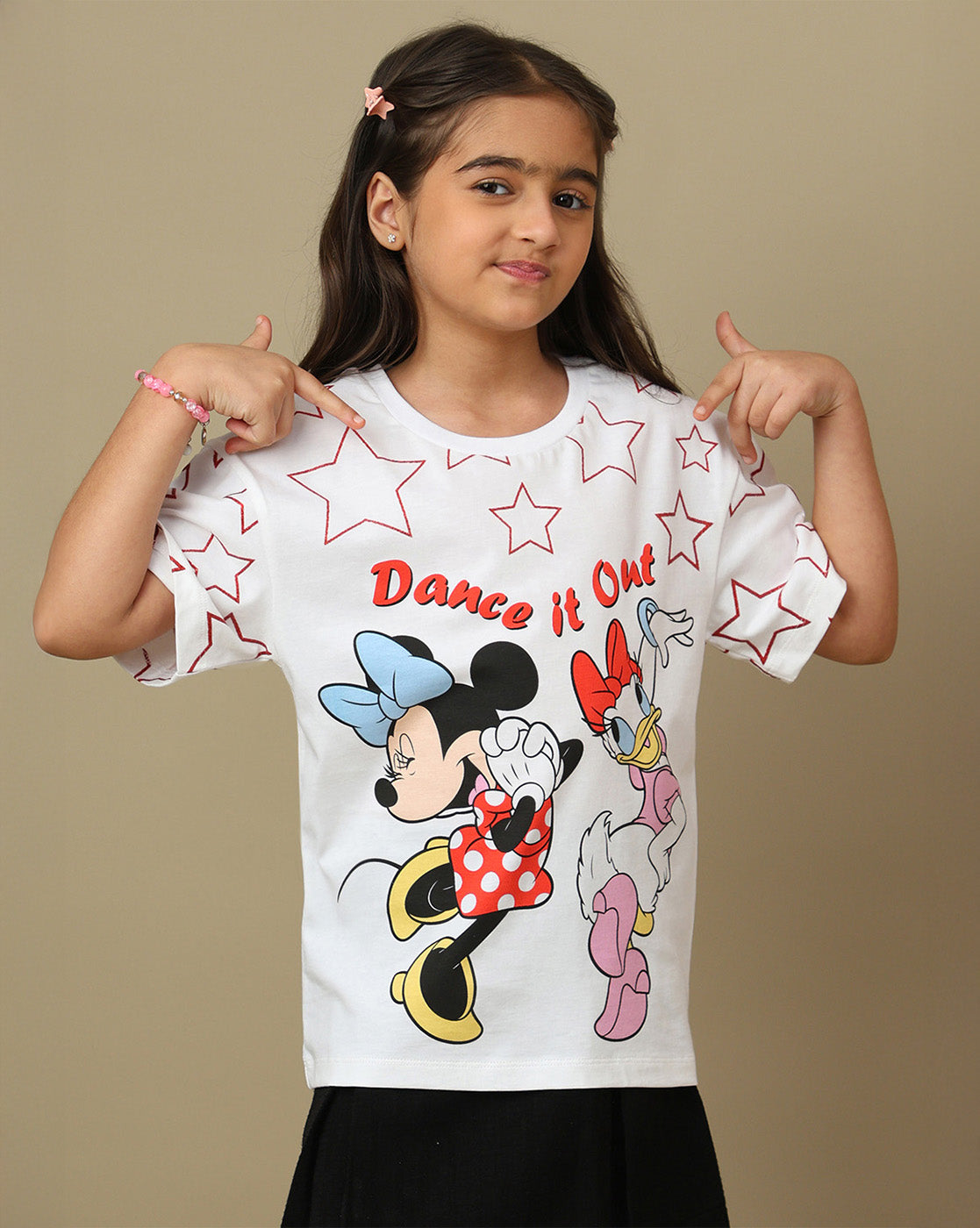 Mickey & Friends Printed Relaxed Fit Tshirt For Girls