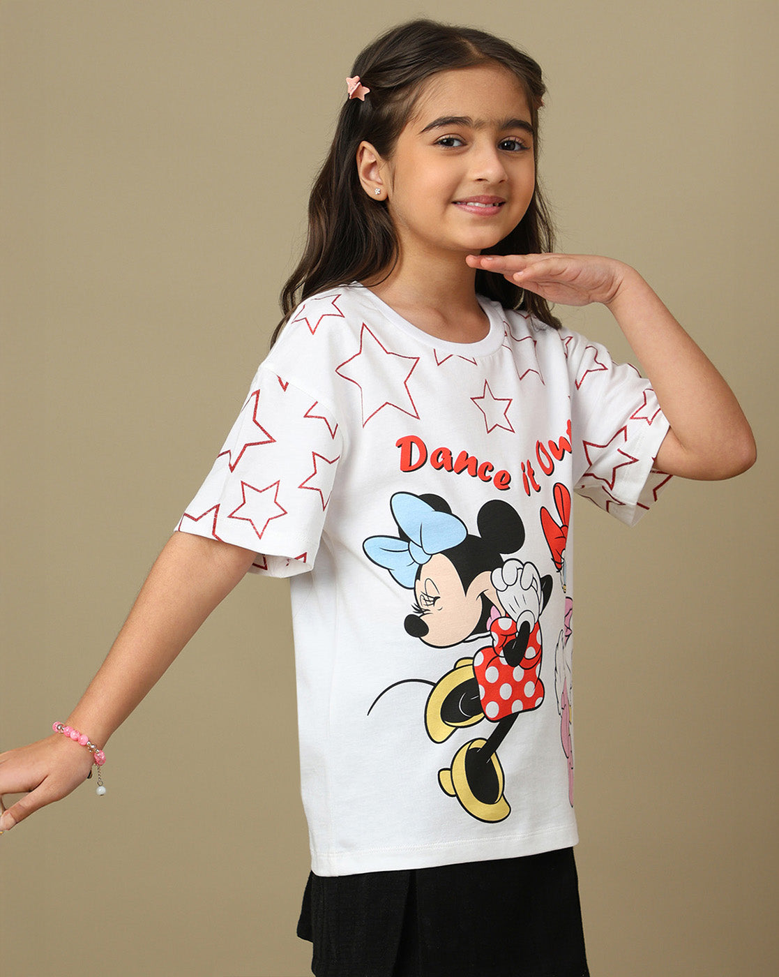 Mickey & Friends Printed Relaxed Fit Tshirt For Girls