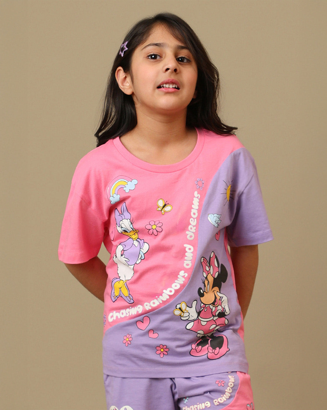 Mickey & Friends Printed Relaxed Fit Tshirt For Girls
