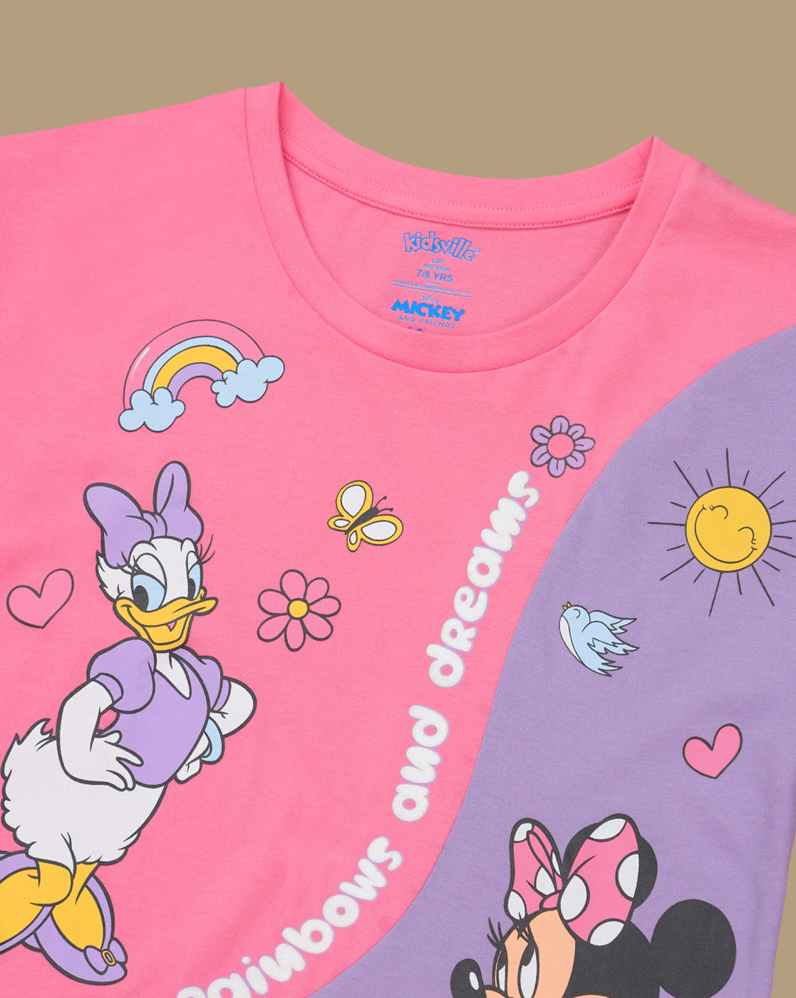 Mickey & Friends Printed Relaxed Fit Tshirt For Girls