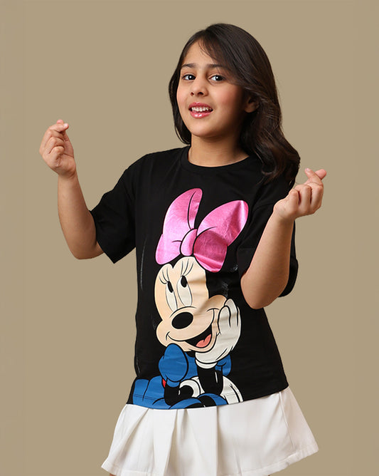Mickey & Friends Printed Relaxed Fit Tshirt For Girls