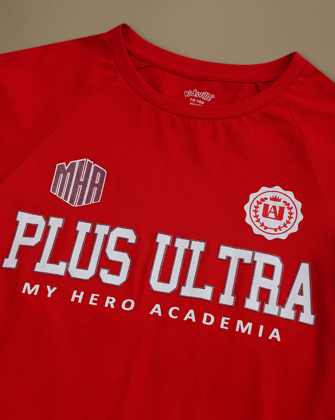 My Hero Academia Printed Relaxed Fit Reglan Sleeve Tshirt For Girls