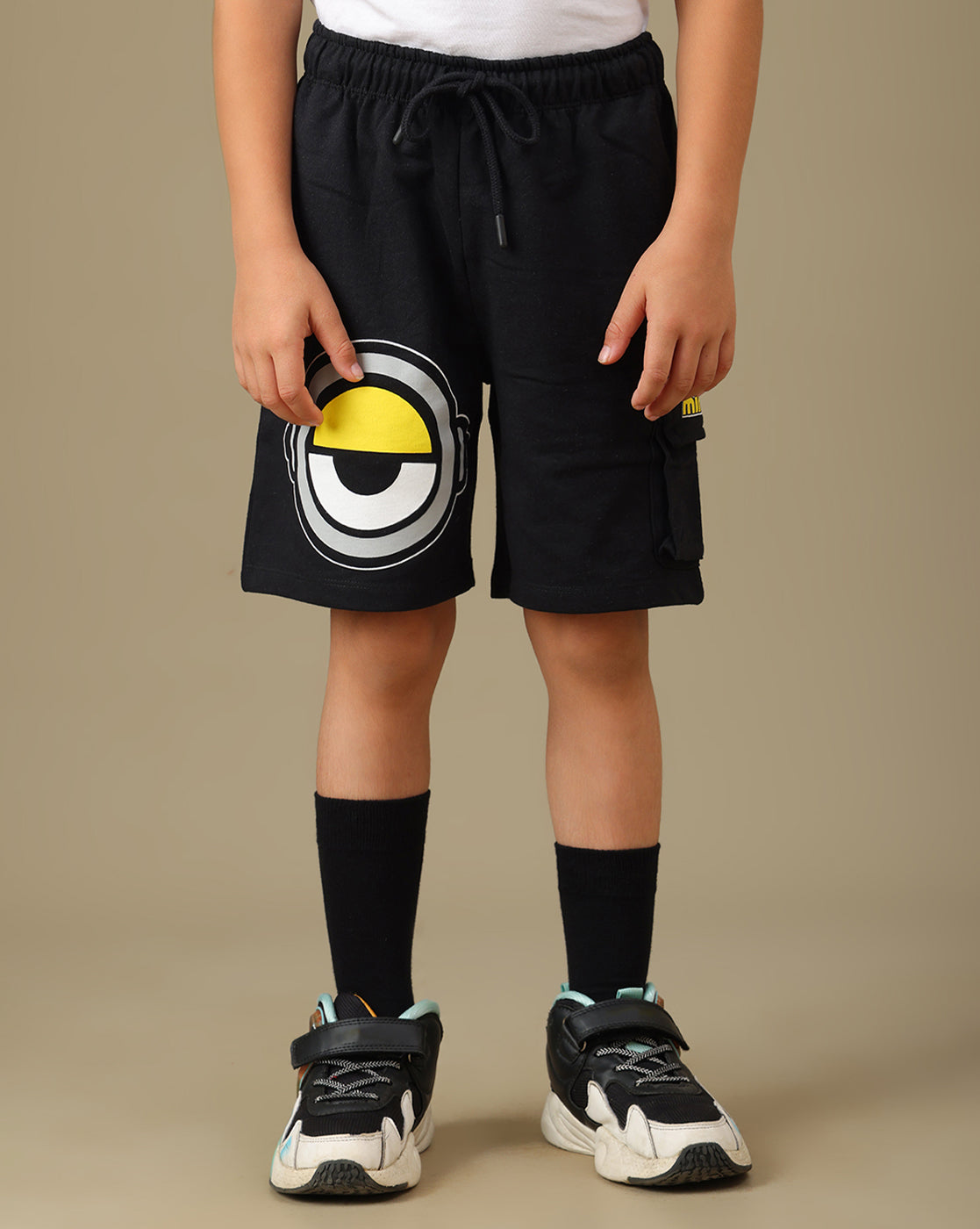 Minions Printed Regular Fit Shorts For Boys