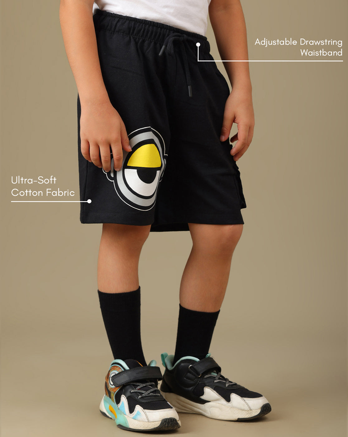 Minions Printed Regular Fit Shorts For Boys