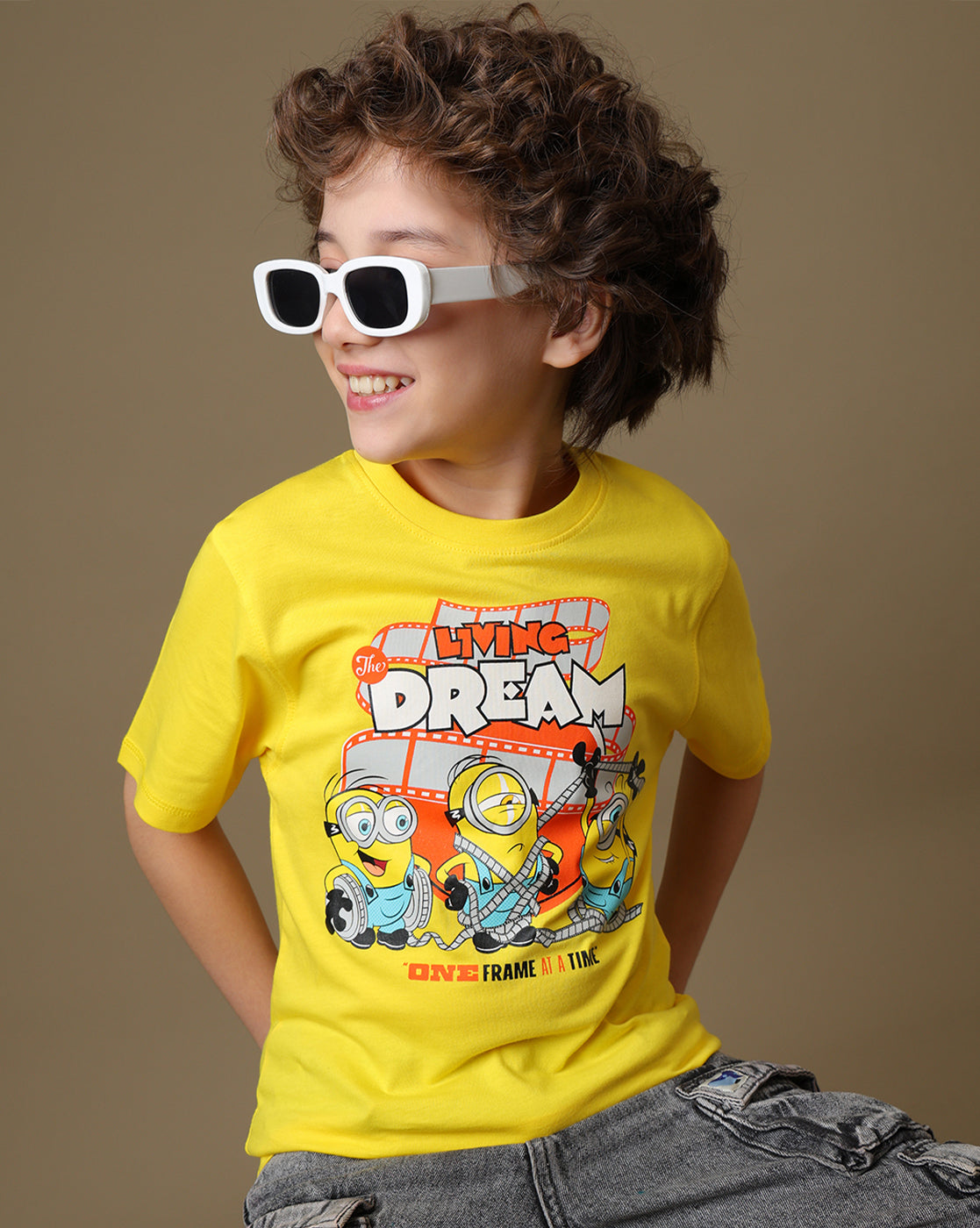 Minions Printed Regular Fit Tshirt For Boys