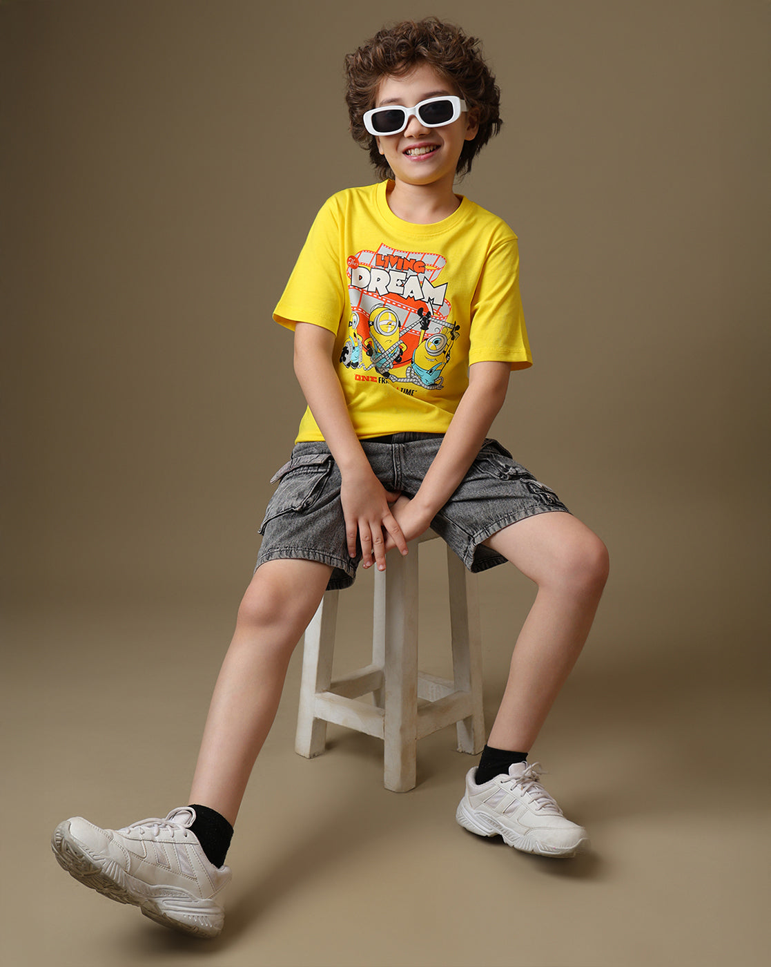 Minions Printed Regular Fit Tshirt For Boys