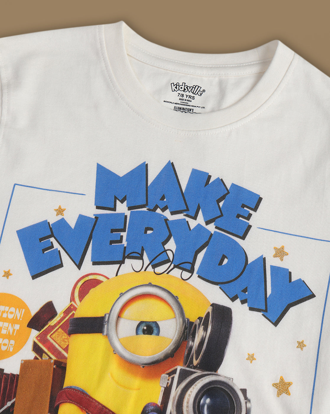 Minions 3 Printed Regular Fit Tshirt For Boys