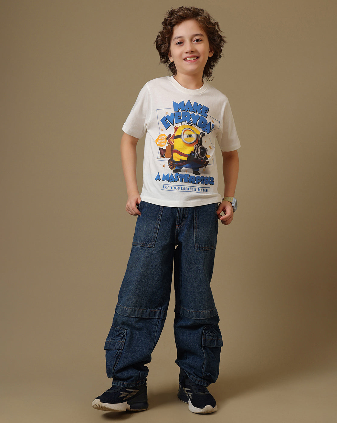 Minions 3 Printed Regular Fit Tshirt For Boys