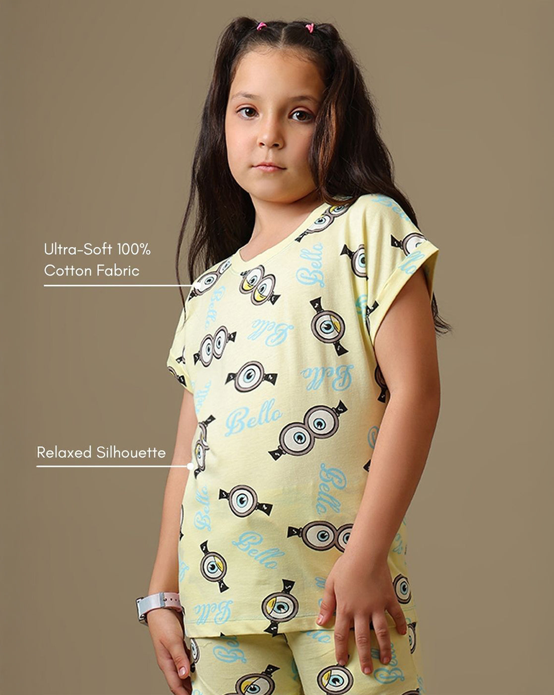 Minions Printed Relaxed Fit Tshirt For Girls