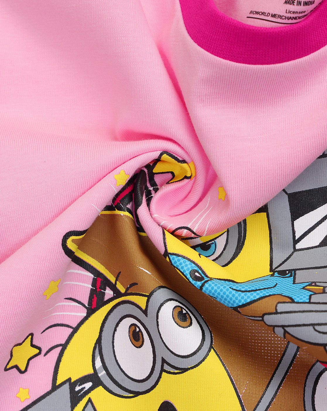 Minions Printed Regular Fit Tshirt For Girls