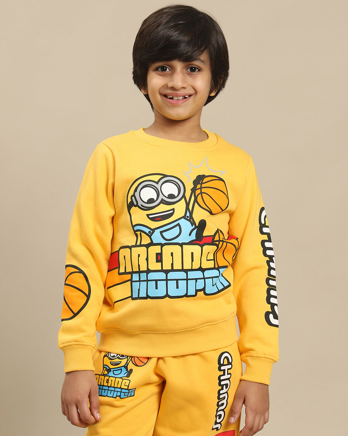 Minions Printed Regular Fit Sweatshirt For Boys