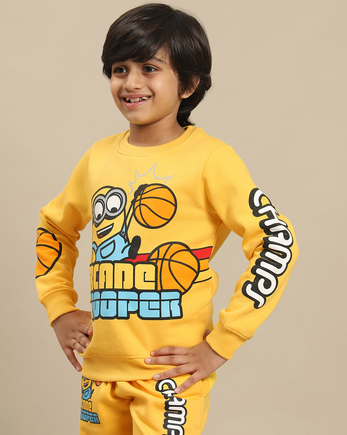 Minions Printed Regular Fit Sweatshirt For Boys